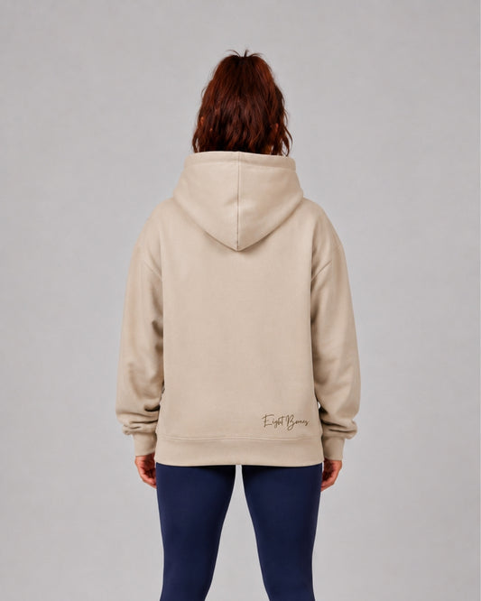 Sweat à capuche brodé Beige Unisexe