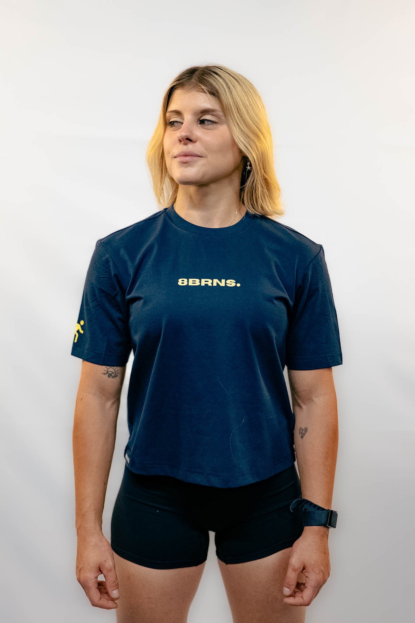 T-Shirt Crop Women Marine 8MOOV 044
