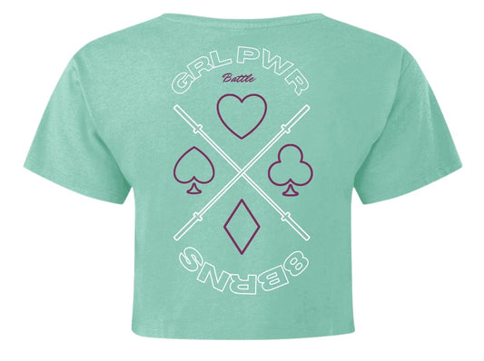T-Shirt Crop Top Jade Girl Power Battle