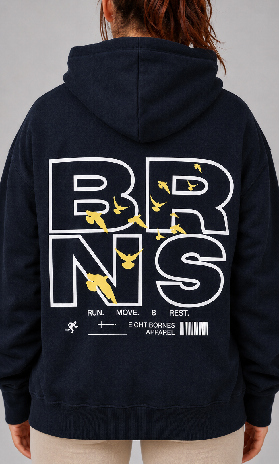 Sweat à capuche Birds Marine Unisex