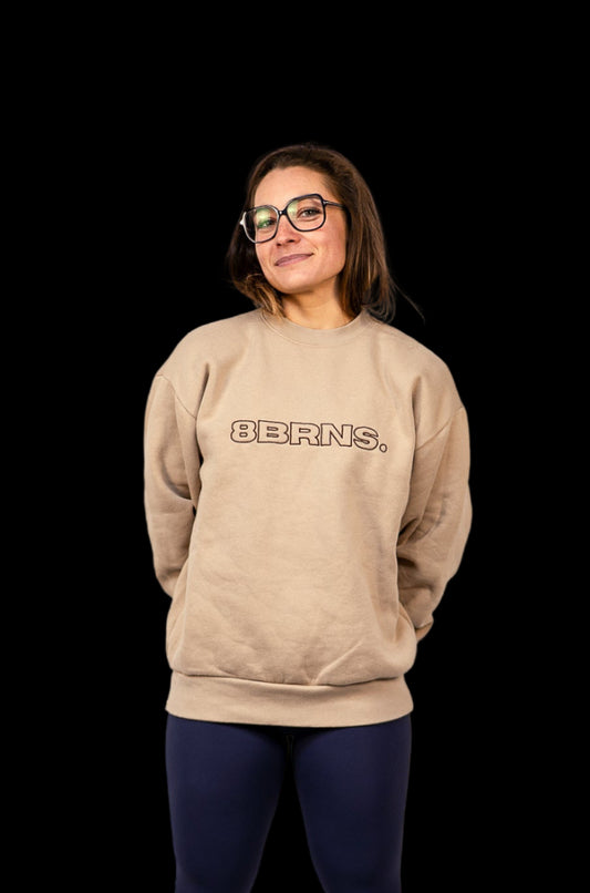 Sweat sans capuche brodé beige