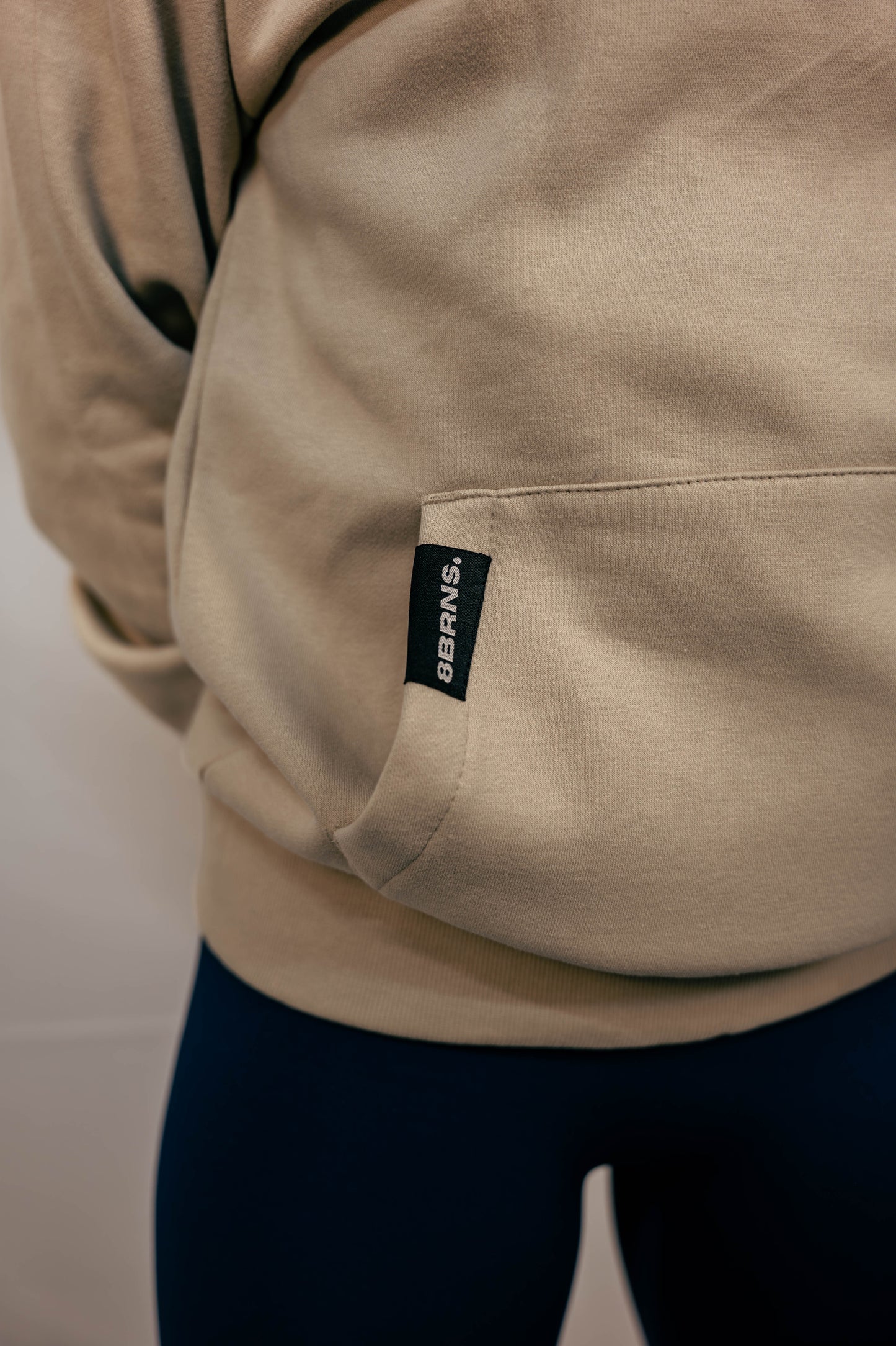 Sweat à capuche brodé Beige Unisexe
