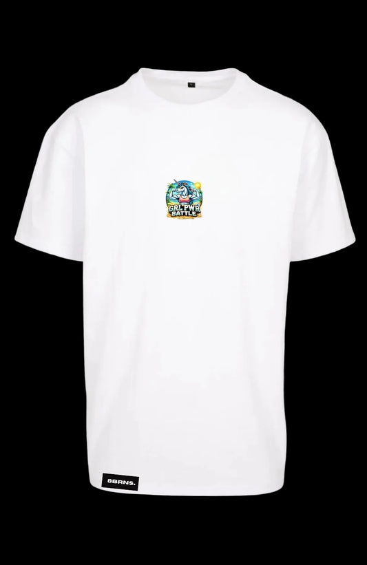 T-shirt Heavy OverSize Blanc Unisexe Girl Power Battle