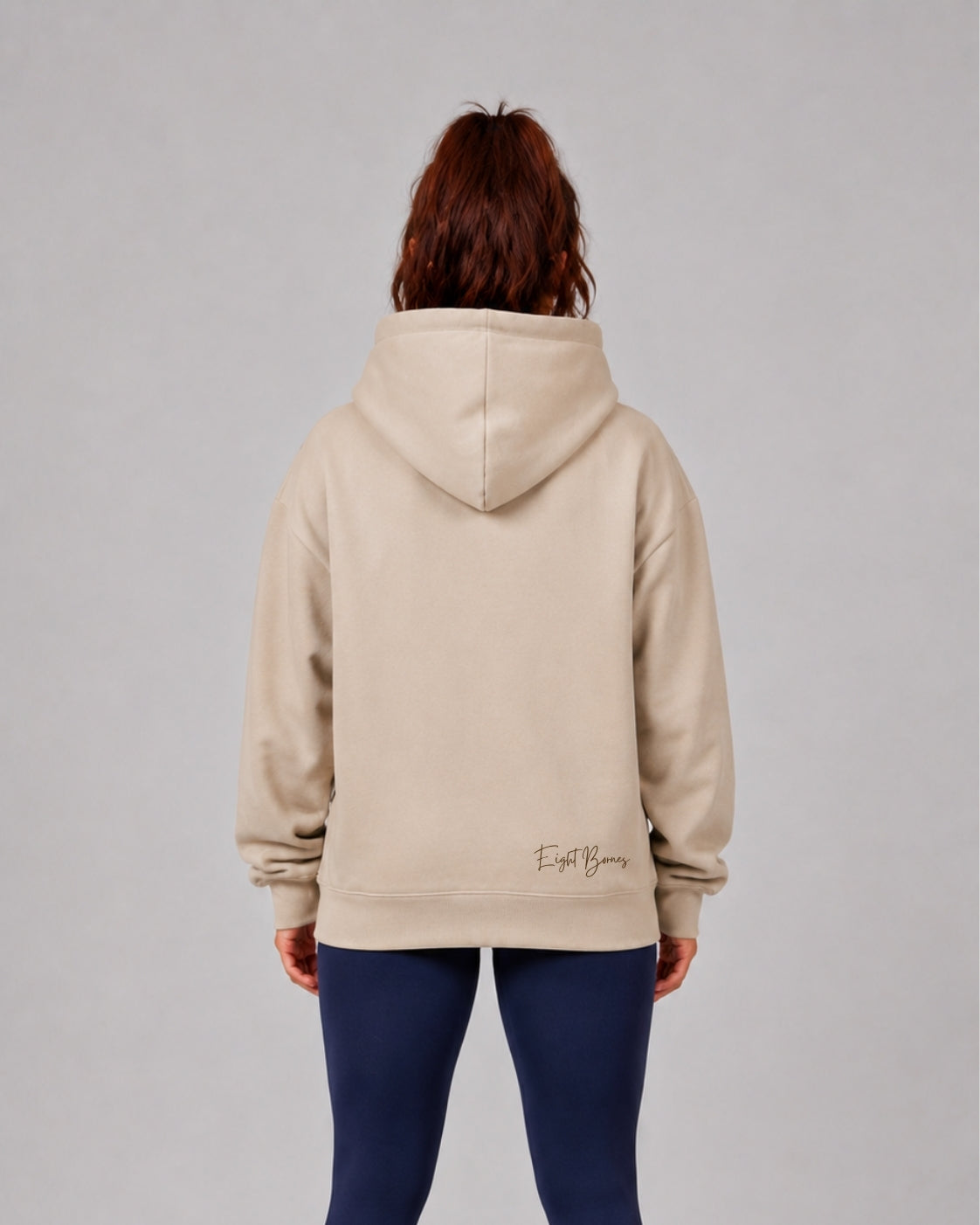Sweat à capuche brodé Beige Unisexe