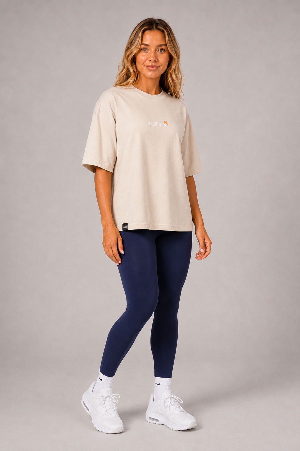 T-Shirt Oversize Beige Bird Women