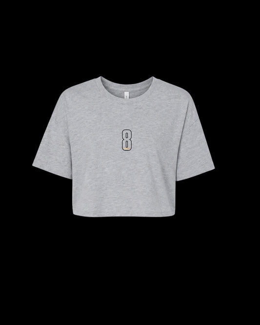 T-Shirt Crop Top Gris Hola Amor SUMMER