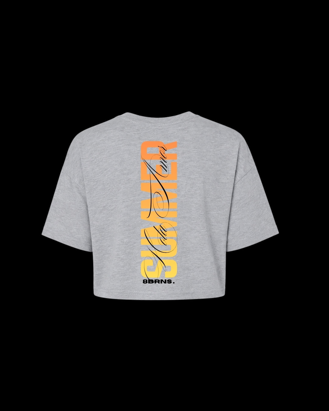T-Shirt Crop Top Gris Hola Amor SUMMER