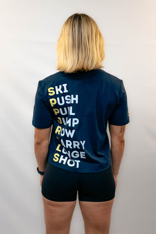 T-Shirt Crop Women Marine 8MOOV 044