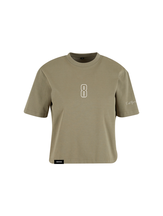 T-Shirt Crop Women Back To B. Olive 072