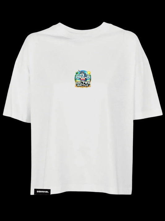 T-Shirt Boxy Women Girl Power Battle