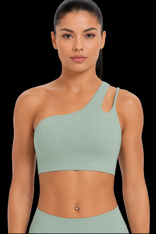 Brassière design asymétrique Vert Sauge