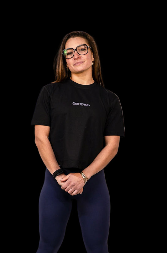 T-Shirt Crop Gang Black & Purple Women