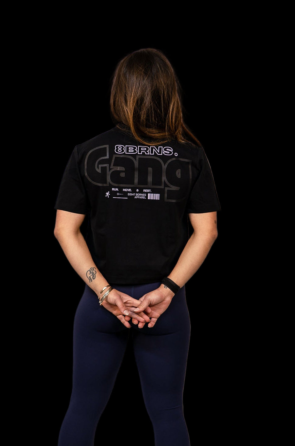 T-Shirt Crop Gang Black & Purple Women