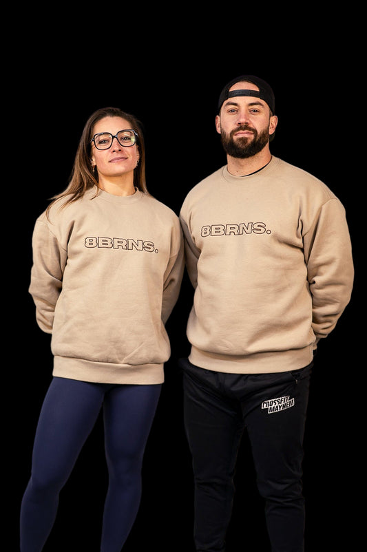 Sweat sans capuche brodé beige