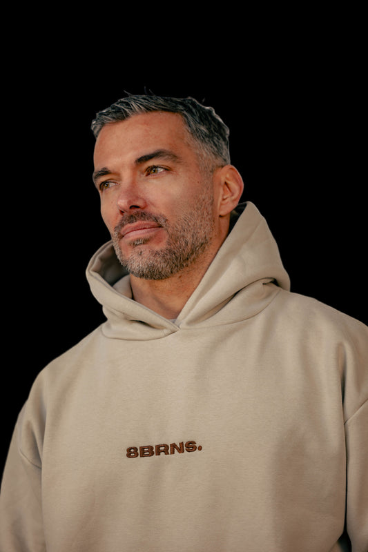 Sweat à capuche brodé Beige Unisexe