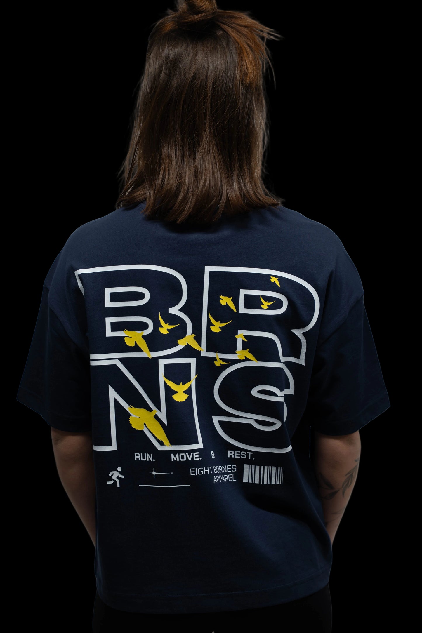T-Shirt Boxy birds Marine Women