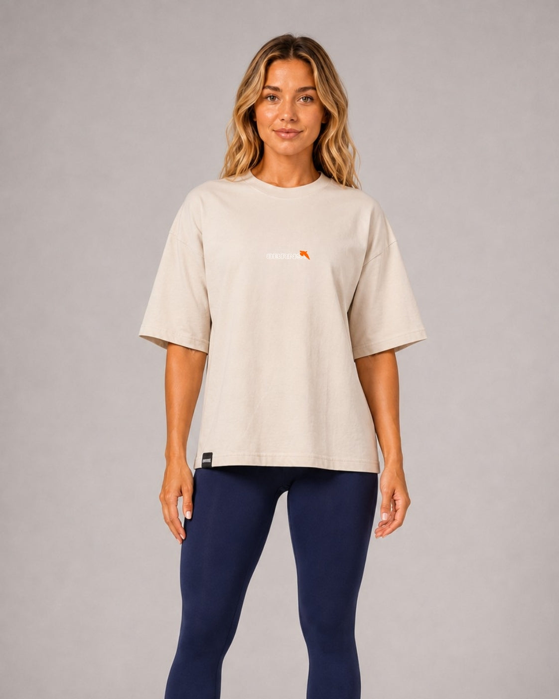 T-Shirt Oversize Beige Bird Women