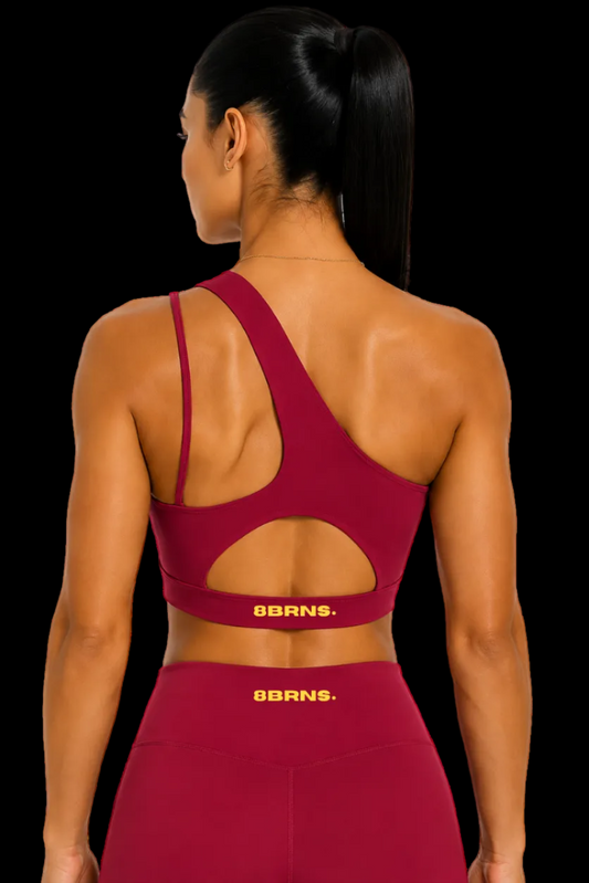 Brassière design asymétrique Rouge Framboise