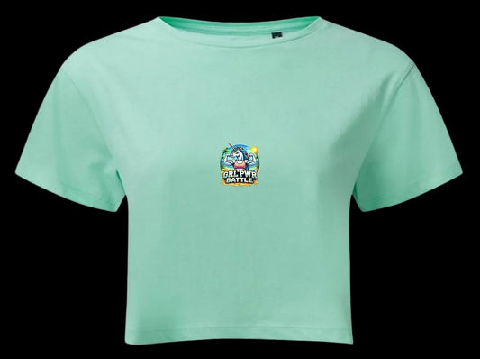 T-Shirt Crop Top Jade Girl Power Battle