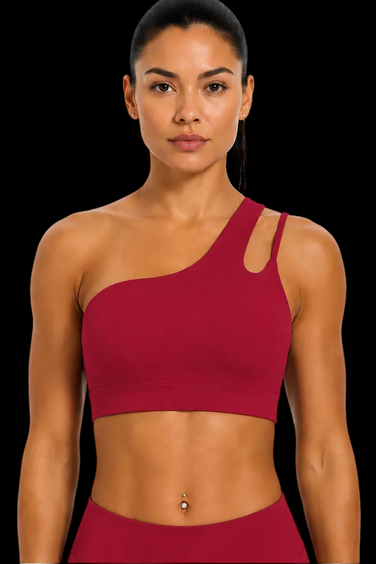 Brassière design asymétrique Rouge Framboise